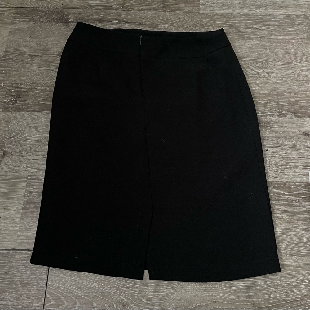 Vintage Black Belted Midi Skirt - Picture 2 of 6